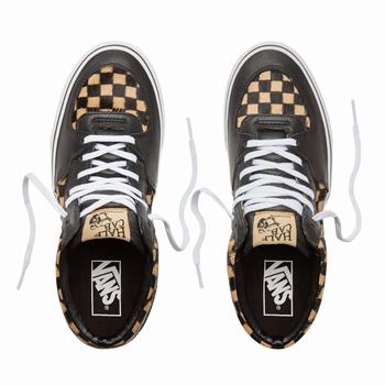 Damske Kotnikove Tenisky Vans Calf Hair Checkerboard Half Cab Biele VA18CBOUT